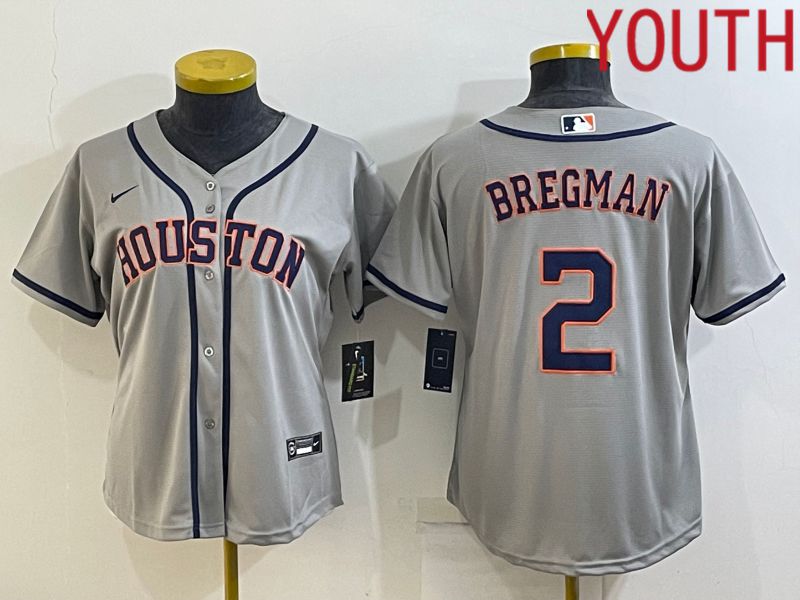 Youth Houston Astros #2 Bregman Grey Game Nike 2022 MLB Jersey->women mlb jersey->Women Jersey
